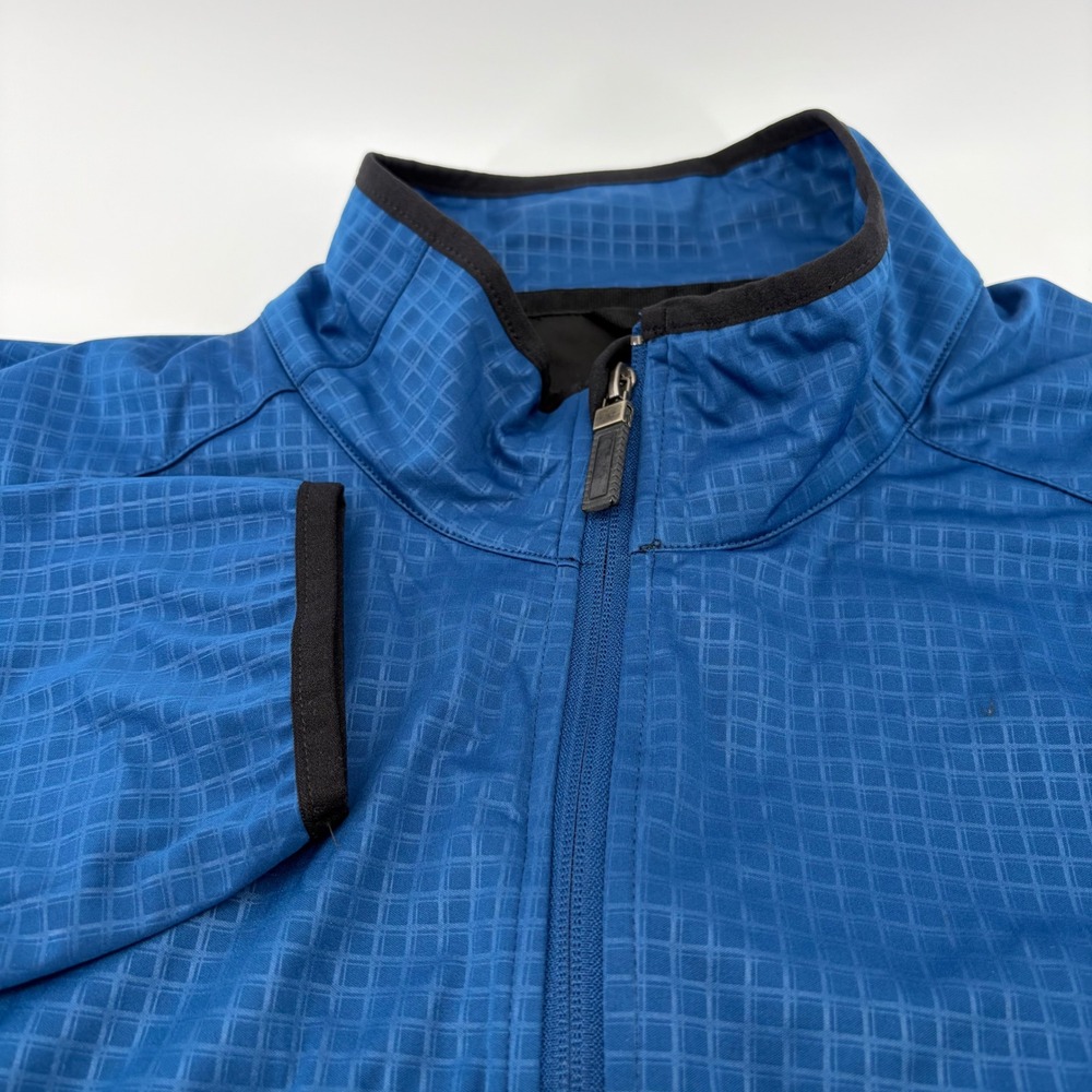 Nike‎ Golf Windbreaker Jacket Blue Black Full Zip Lightweight Coat XL